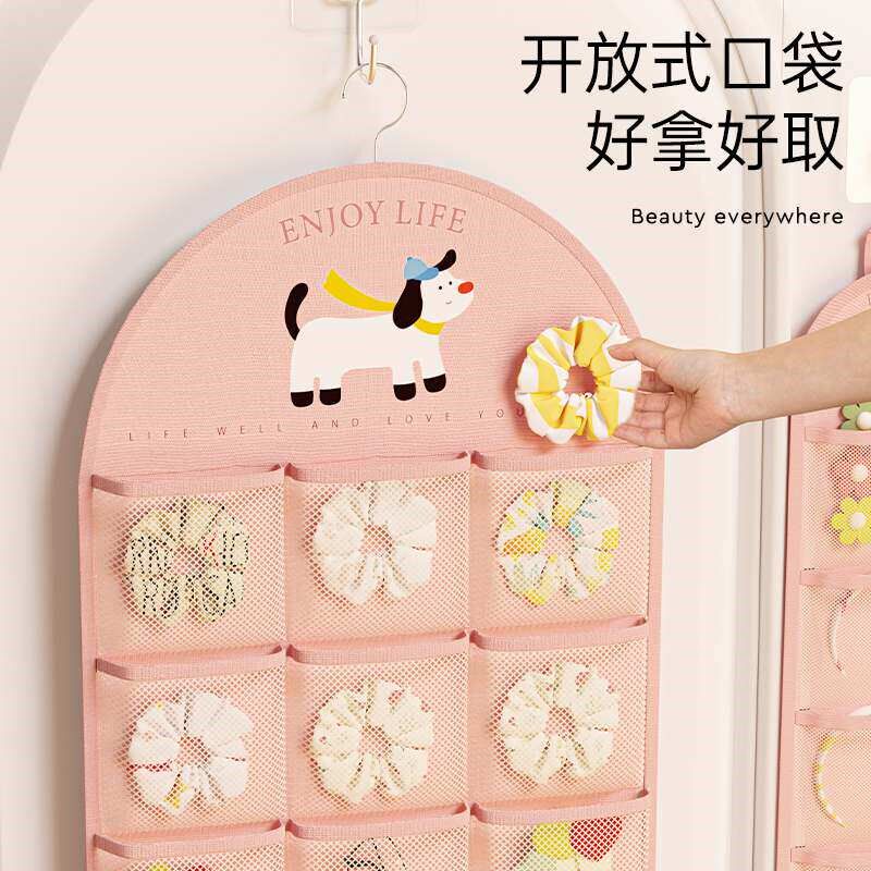 速发儿童发饰挂袋发圈皮筋发圈发箍发夹收纳层架挂墙整理首饰神器