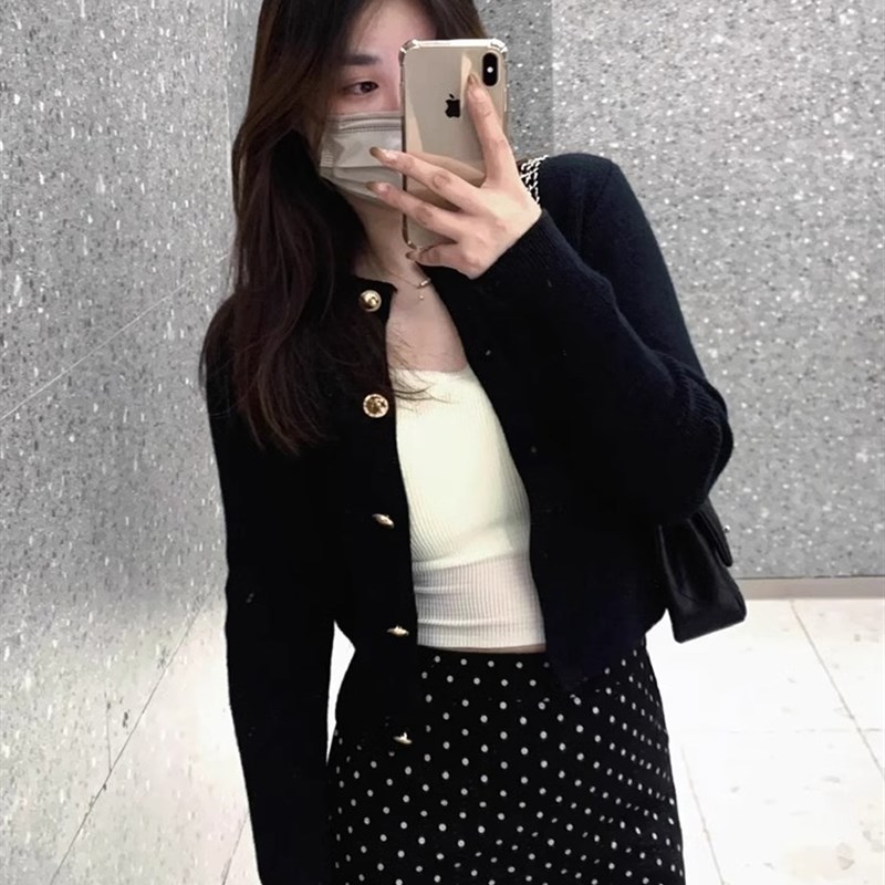 速发2024春秋新款针织衫开法衫款高级感外套短式别致外搭上衣