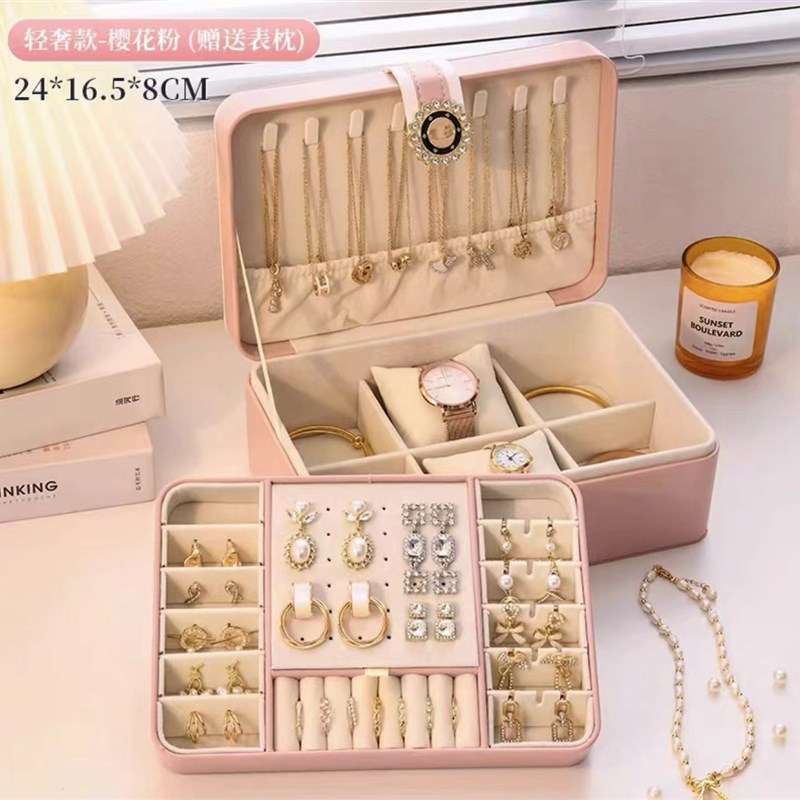 速发轻奢风首首盒欧项公主珠宝盒手镯耳环式链耳钉饰饰收纳盒