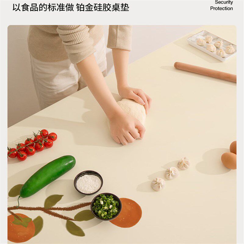 速发硅胶无味餐桌垫2026新款新中式桌布防水防油免洗茶几桌面保护