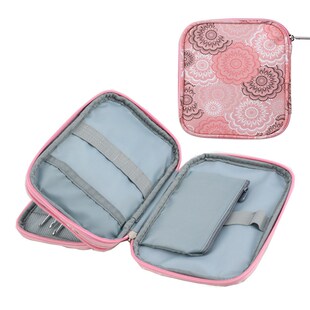 速发新款跨境木柄陶软印花编织竹钩针配裝毛衣针织套件工具包全套