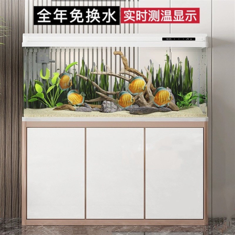速发鱼缸客厅大型缸025新款落地式柜子水族制家用2过滤箱氧