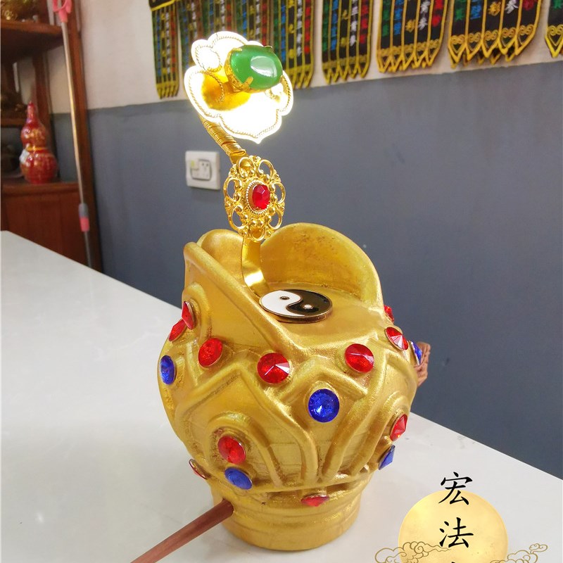 速发道木雕莲花冠 道士莲花冠 如意莲花冠 高功帽 六角帽 莲花冠