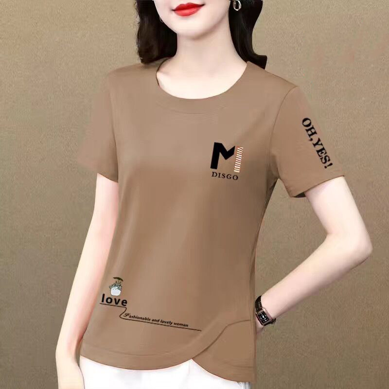 速发妈减装妈02夏装新款大码t恤中老年装上衣洋气2龄薄款小衫