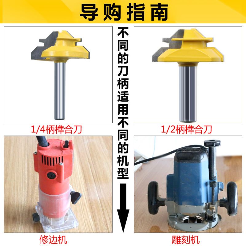 速发。直角刀45°度榫合刀拼板刀0度角电木铣镂铣锣机刀具木王花