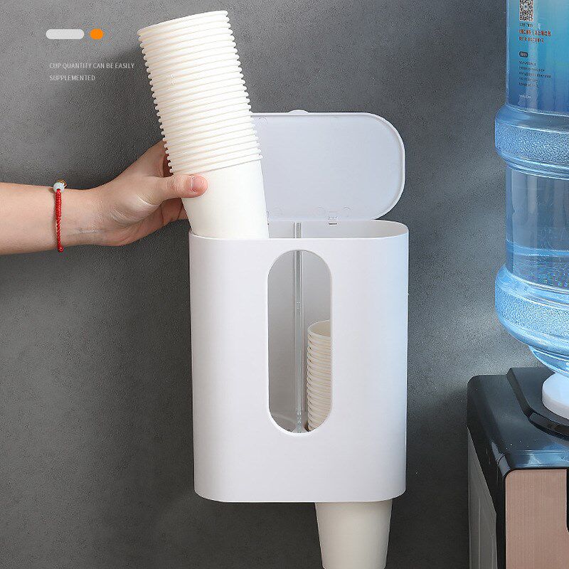 速发一次性杯子挂架自动水杯器家杯架取杯挂壁式置物创意收纳纸用