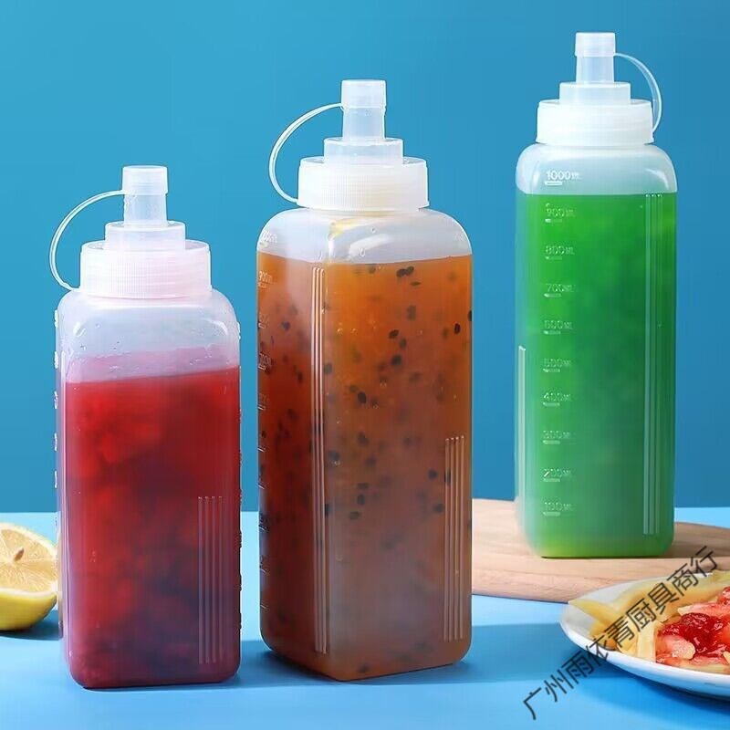 速发小料盒摆摊塑料挤酱瓶果酱瓶大口径挤压瓶冰粉瓶酱料瓶奶茶店