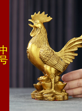 新款铜公鸡风水摆件铜鸡大公鸡摆件大小号L金鸡生肖鸡客厅家居工
