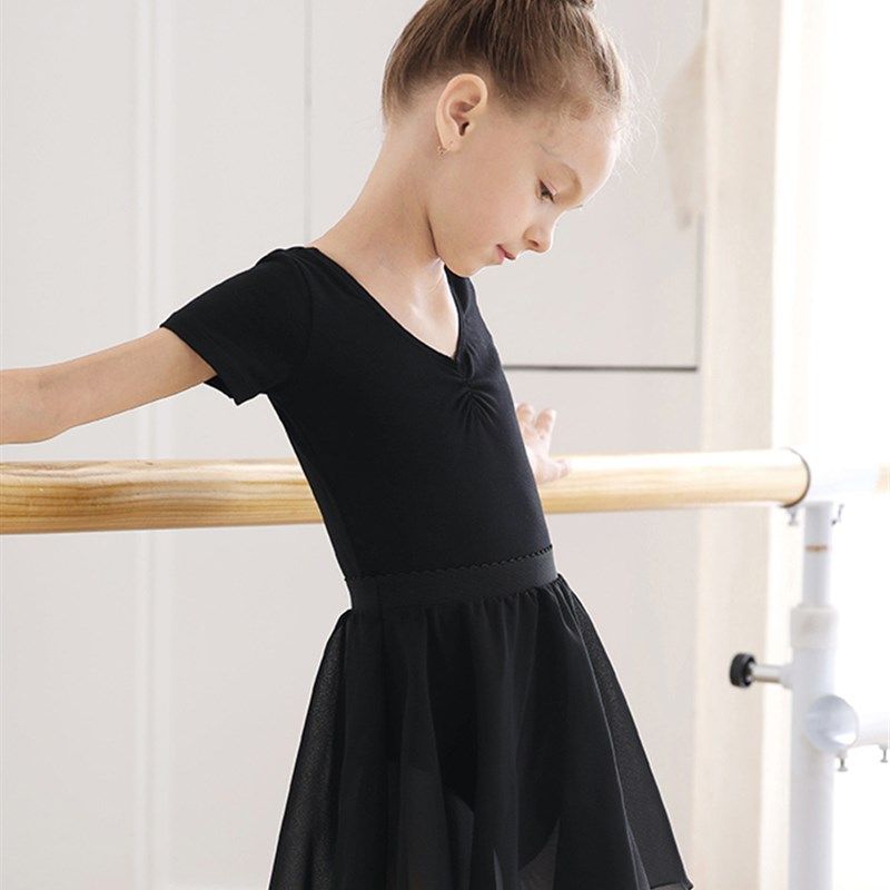 速发舞蹈服儿童中国舞芭蕾舞夏童舞蹈衣服黑色幼儿练功服套装