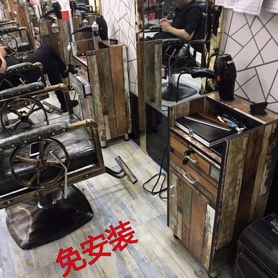 速发理发推车镜台产品柜子复古美发店发廊工具柜烫染多功能工具车