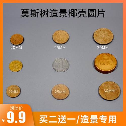 速发莫斯树造景圆木片水草缸景观制作原材料鱼缸沉壳椰木片泰国枝