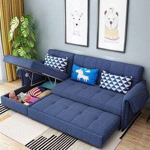 速发单排沙发 长方形带收用的冬夏两用靠墙可用带储物两纳家当床