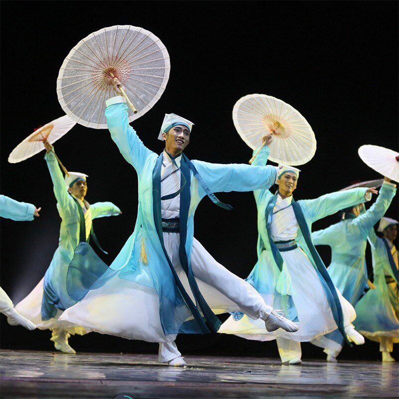 速发古典舞蹈服飘逸男子群舞演出服雨歇同款中国风表演服舞台服装