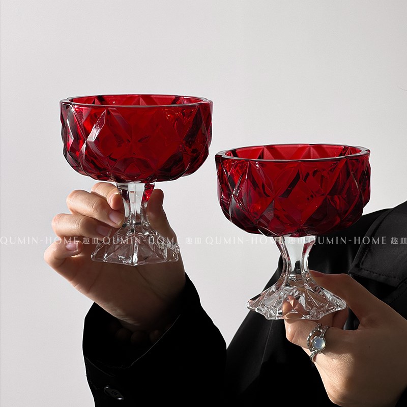 速发杯皿复古甜品杯高脚果汁杯香槟杯丁爱布可碗冰淇淋杯酸奶趣沙