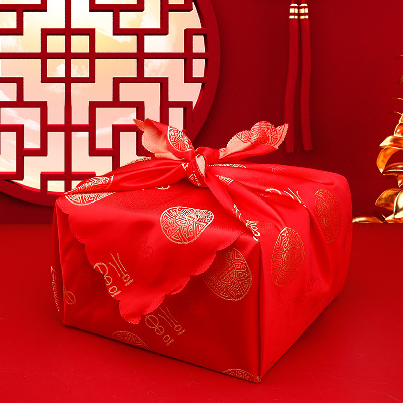 速发贺缘喜喜结婚包袱皮婚庆道具用品包全铺宴大裹大号刺绣喜红布