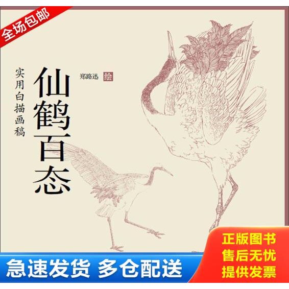 正版库存书【有划道介意者慎拍】水禽画法工笔禽鸟快速入门郑路迅国画教程初学者入门设色条屏荷花水禽仙鹤鹰隼鹫百态实用白描画稿