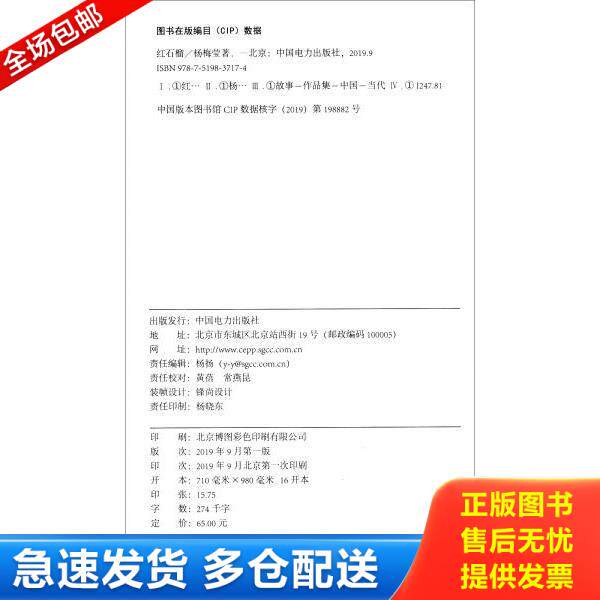 正版库存书9787519837174 红石榴 杨梅莹著 中国电力出版社