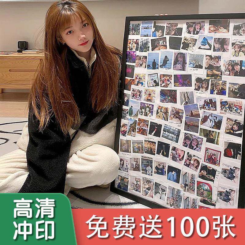 相框diy挂墙情侣礼物定制周岁大拼图全家福做成摆台加照片打印