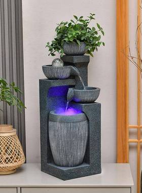 桌面简约风水球流水喷泉摆件循环水客厅办公室生财礼物工艺礼品摆