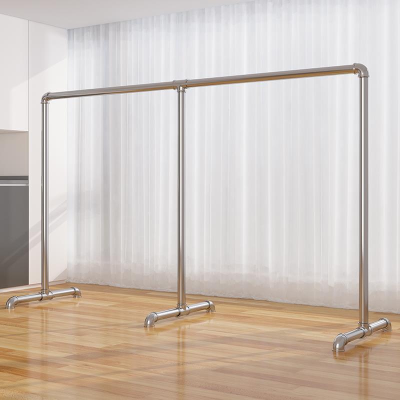 钢管晾衣架落地阳台卧室挂衣架不锈钢镀锌简易家用凉挂晒被晾衣杆