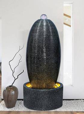 流水生财摆件风水轮玄关循环水喷泉落地客厅装饰造景观招财风水球