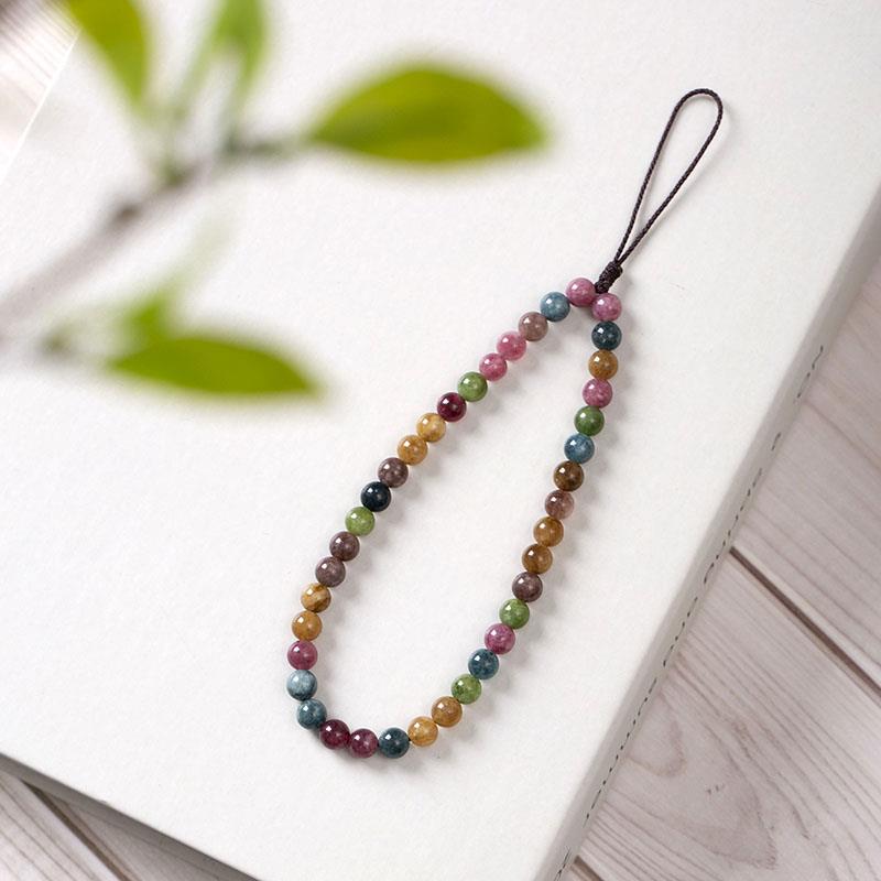 彩色玉髓手机挂绳挂绳挂件女款长包包钥匙扣吊坠戒指腕绳子护腕结