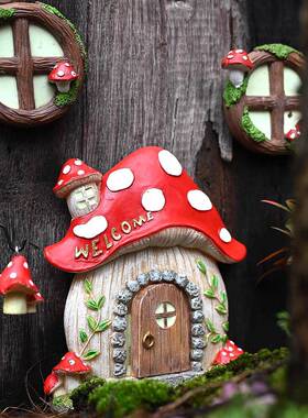 创意新品蘑菇门窗户外花园装饰挂饰创意花园庭院别墅大树装饰品