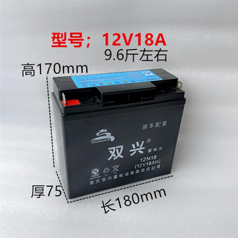 三轮摩托车12v18A免维护蓄电池干电瓶175/125/150摩托车