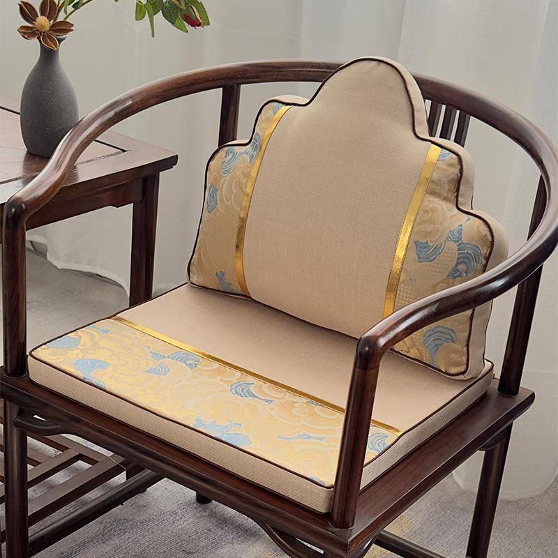 中式靠山枕茶椅垫圈椅坐垫靠垫防滑可拆洗定制云朵沙发抱枕靠背垫