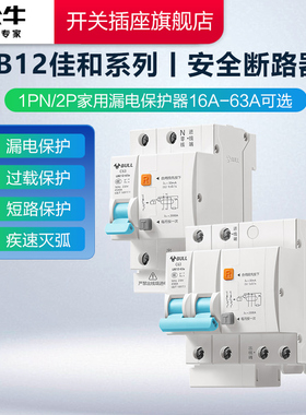 公牛空气开关带漏电保护器LB12断路器1P+N2P家用漏电保护开关漏保