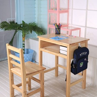 纯实木写字台职工宿舍桌儿童学生学习桌书桌免安装家用学校课gω