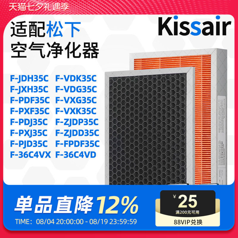 适配松下空气净化器滤网F-ZJDP35C除PM2.5除甲醛过滤芯F-ZJDD35C