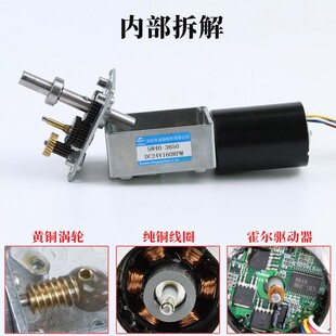 无刷直流减速电机12v24v双轴5840-3650调速微型低速小马达大扭力