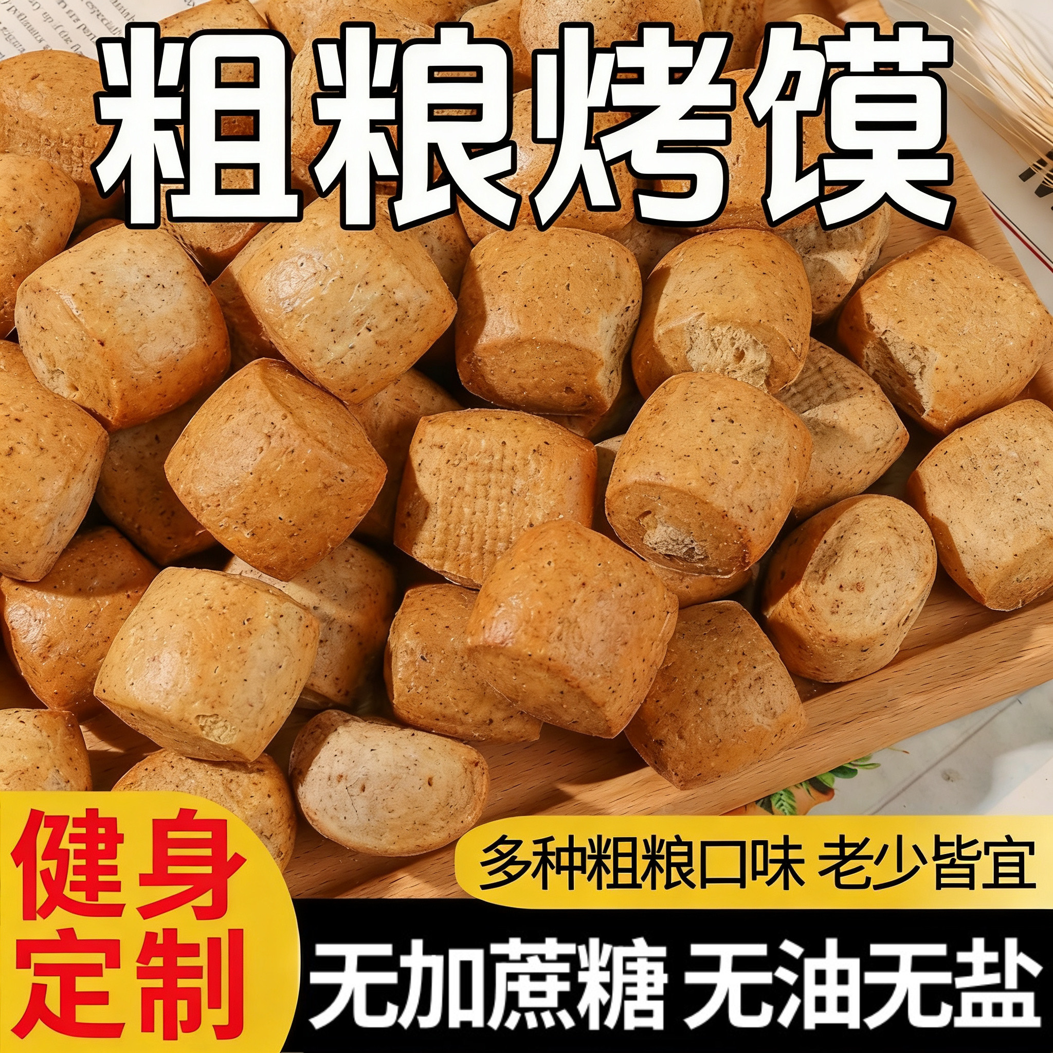 山西纯碱烤馍干粗粮片代餐馒头主食健康减脂早餐养胃解馋零食