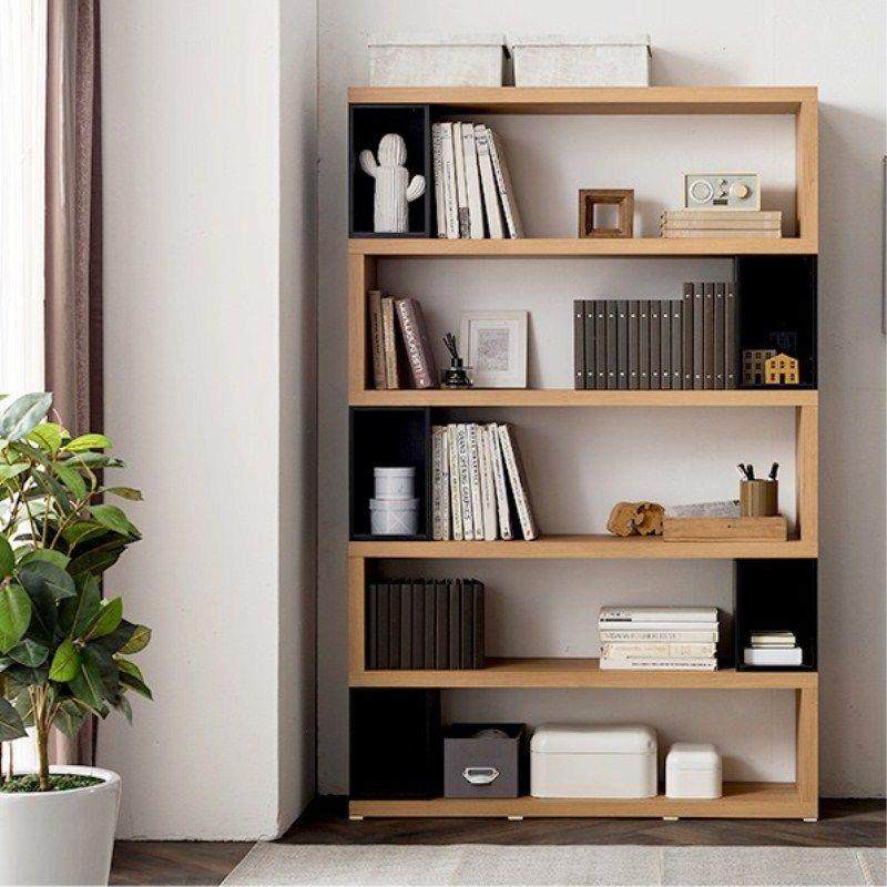 创意新款铮舍学生简约落地书柜客厅收纳架镂空办公置物架多层书架