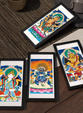 马哈嘎啦佛像木质冰箱贴文殊师利西藏旅游纪念品软磁冰箱贴