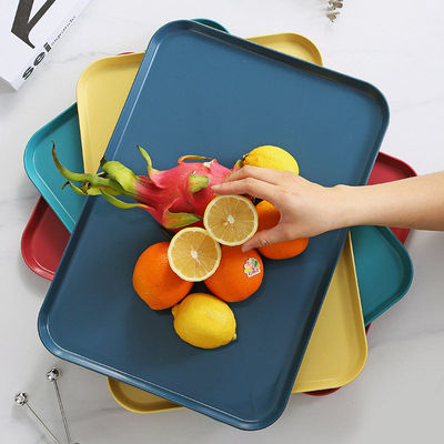 小麦秸秆托盘家用长方形茶盘酒店餐厅烧烤盘商用大号接水盘子