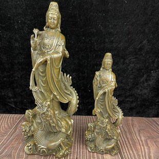 速发黄铜柳枝铜观音佛像实用吉件礼品工艺摆祥金属工艺6铜4品5465