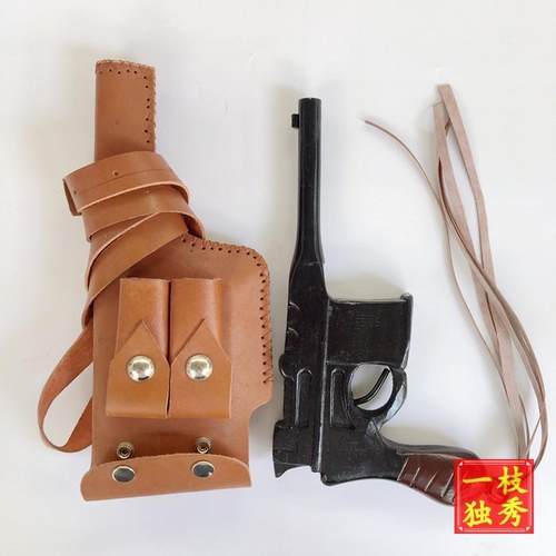 速发木制盒壳枪道具舞台表枪话剧道具枪红军步演手枪驳子枪王八盒