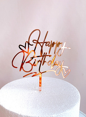 速发 Hy Bidthr Cake tper Rose  t Birphd Acry
