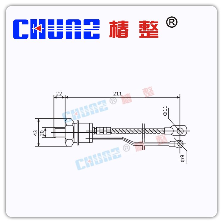 速发。椿整 HUZC 2闸管晶T螺旋式三极管KP200AC00A1600V半导体控