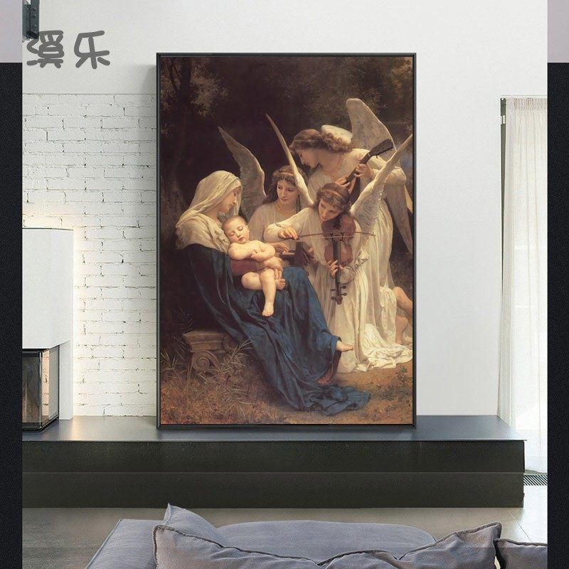 速发世界名画布格罗人物油画 天使之歌物美学院派古典肖唯人像装