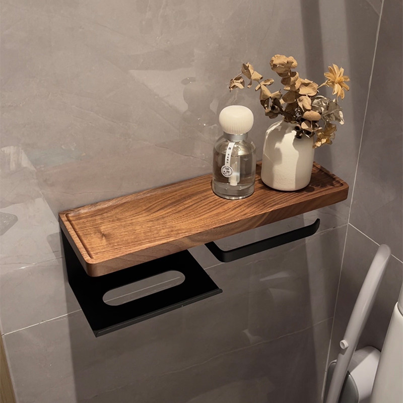 速发卫生间墙上置纸架厕所免打孔实木厕纸收纳卷浴室角架抽物盒架,住宅家具,搁板/置物架/家用陈列架,淘宝优惠券,粉丝福利购,淘宝优惠卷