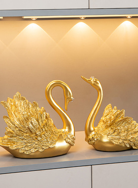 速发天鹅摆件轻奢高档家居客柜玄关酒柜餐视厅装饰电边柜乔迁新居