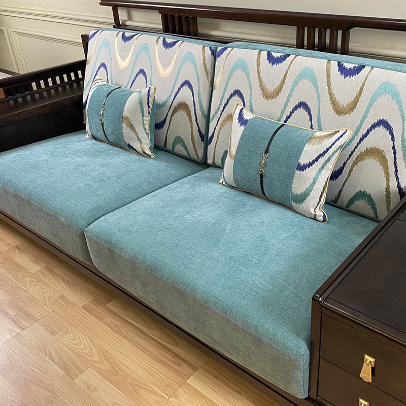 速发新中式沙发坐套罩四木防滑全包能套子实季通用布艺垫垫罩笠