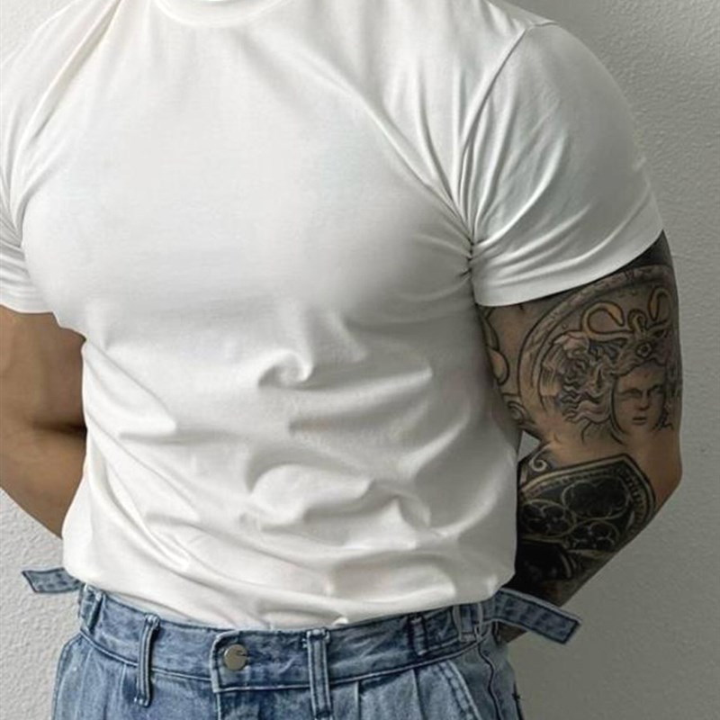 速发美上硬汉服棉t恤肌肉男型体能训练纯健身运动式衣