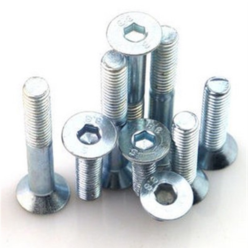 速发M10镀锌10.级内头内高角螺丝钉 平杯螺丝 六强度平头沉六角螺