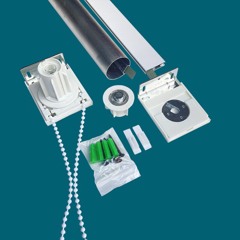 速发#窗帘卷管转轴卷帘配件手拉布帘上下杆轨道拉珠广告背景窗安