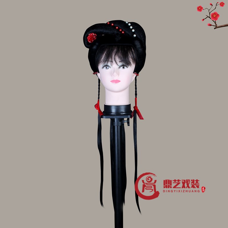 速发越剧黄梅戏戏曲青剧古装影视假发小旦花旦小戏姐衣头套