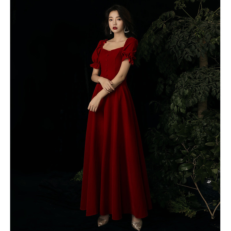 速发酒新色敬酒服红娘冬季结婚礼连服衣裙平时可穿订婚长款回门气